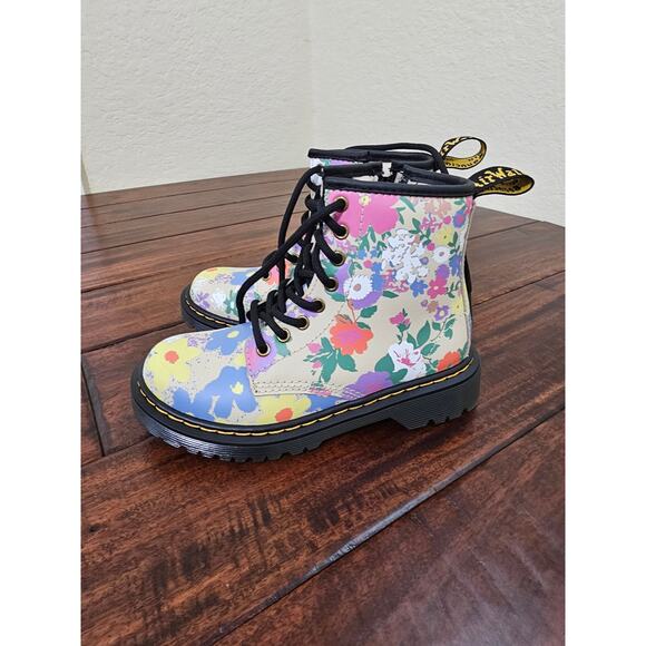 Dr. Martens 1460 laced floral boot toddlers size 12 - Picture 2 of 5
